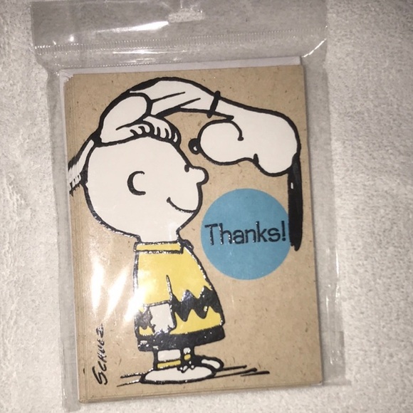 Pack of 10 Charlie Brown Tank you cards - Peanuts - Snoopy - Picture 1 of 1